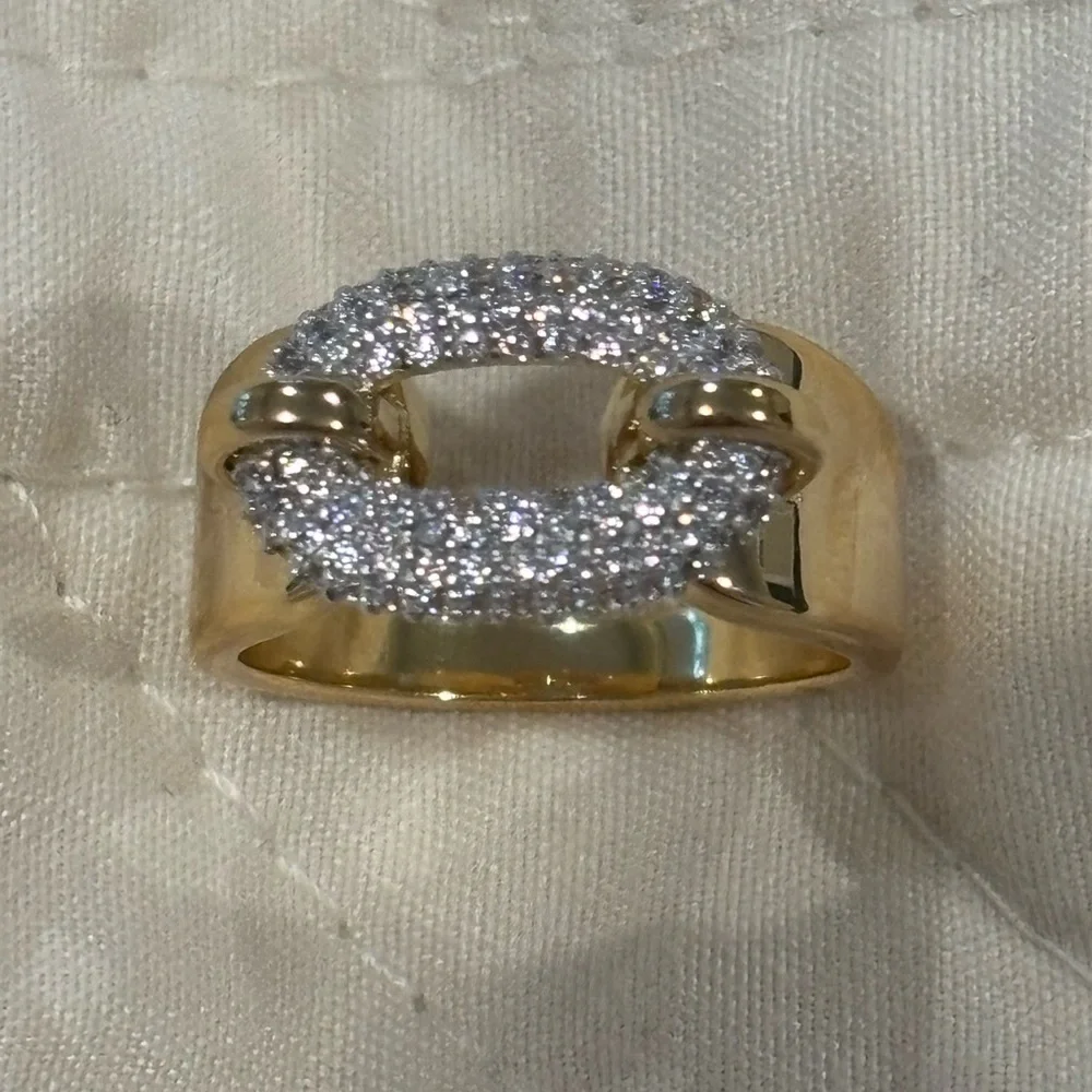 Lisa Robertson Elegant Gold and Silver Women's Ring Bronzo Italy - Picture 4 of 7